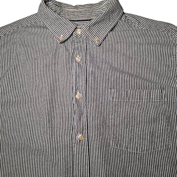 Basic Editions Other - Vintage Basic Editions Hickory Stripe Shirt Men L Button Down Blue Long Sleeve